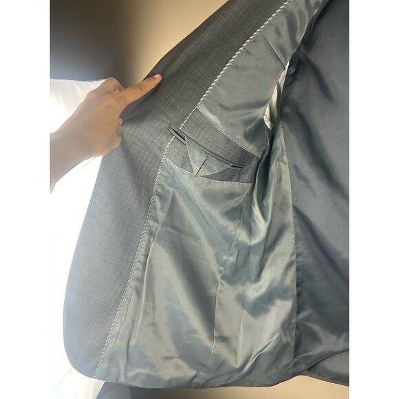 EXPRESS NWT Men`s Gray Fitted Wool Blend Photographer Suit Jacket 42 regular - Picture 7 of 15